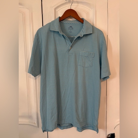 Peter Millar Blue Striped Men's San Luis Obispo Coutry Club Polo Shirt Size L - Picture 1 of 6